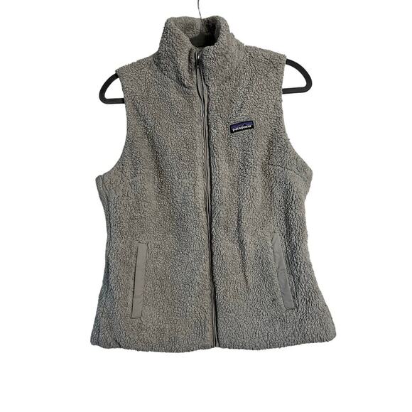 Patagonia Gray Fuzzy Sherpa Vest Size Medium - Picture 1 of 5